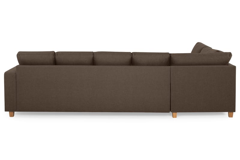 Crazy 5-seters Venstrevendt U-formet Sofa med Divan og Sjeselong i Stoff - Brun - Møbler - Sofaer - U-sofa