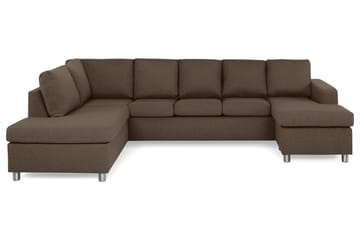 Crazy 5-seters Venstrevendt U-formet Sofa med Divan og Sjeselong i Stoff