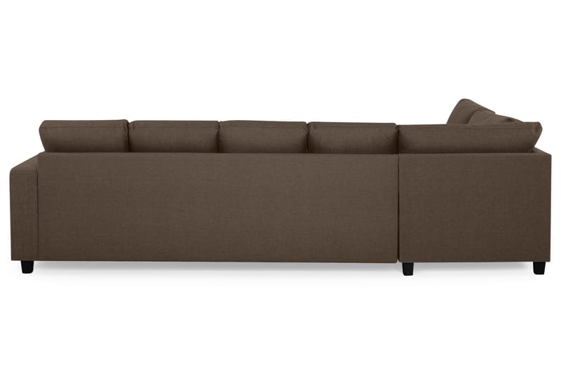 Crazy 5-seters Venstrevendt U-formet Sofa med Divan og Sjeselong i Stoff - Brun - Møbler - Sofaer - U-sofa