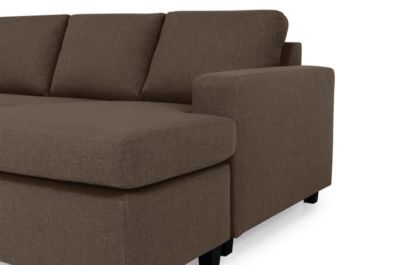 Crazy 5-seters Venstrevendt U-formet Sofa med Divan og Sjeselong i Stoff - Brun - Møbler - Sofaer - U-sofa