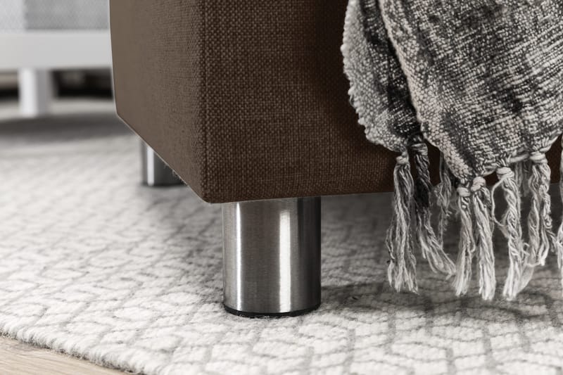 Crazy 5-seters Venstrevendt U-formet Sofa med Divan og Sjeselong i Stoff - Brun - Møbler - Sofaer - U-sofa