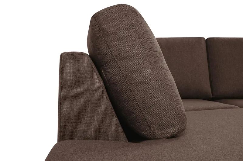 Crazy 5-seters Venstrevendt U-formet Sofa med Divan og Sjeselong i Stoff - Brun - Møbler - Sofaer - U-sofa