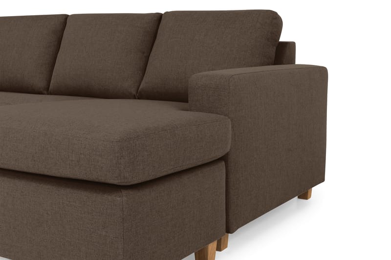 Crazy 5-seters Venstrevendt U-formet Sofa med Divan og Sjeselong i Stoff - Brun - Møbler - Sofaer - U-sofa