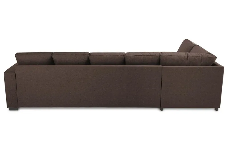 Crazy 5-seters Venstrevendt U-formet Sofa med Divan og Sjeselong i Stoff - Brun - Møbler - Sofaer - U-sofa