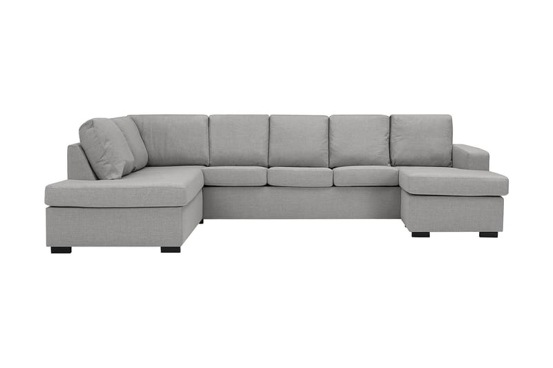Crazy 5-seters Venstrevendt U-formet Sofa med Divan og Sjeselong i Stoff - Grå - Møbler - Sofaer - Skinnsofaer