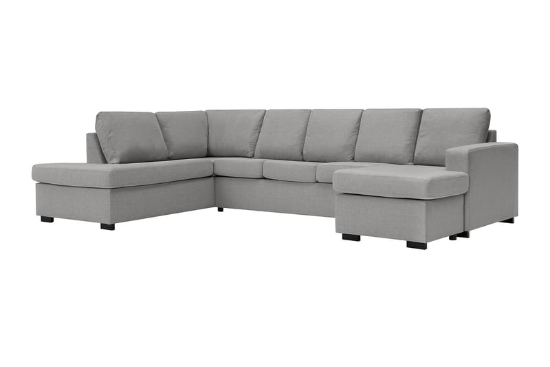 Crazy 5-seters Venstrevendt U-formet Sofa med Divan og Sjeselong i Stoff - Grå - Møbler - Sofaer - Skinnsofaer