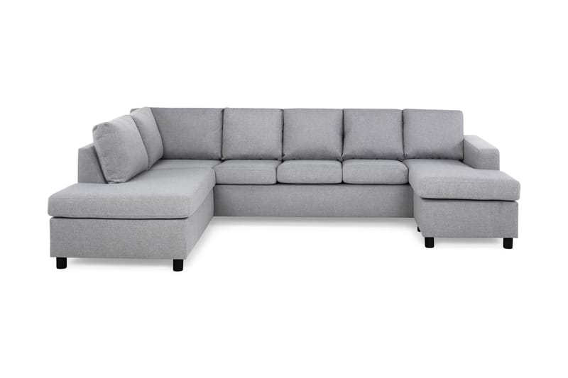 Crazy 5-seters Venstrevendt U-formet Sofa med Divan og Sjeselong i Stoff - Grå - Møbler - Sofaer - U-sofa