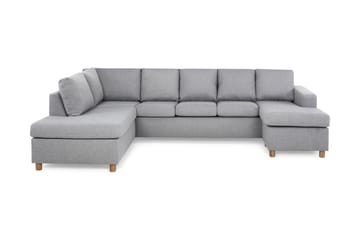 Crazy 5-seters Venstrevendt U-formet Sofa med Divan og Sjeselong i Stoff