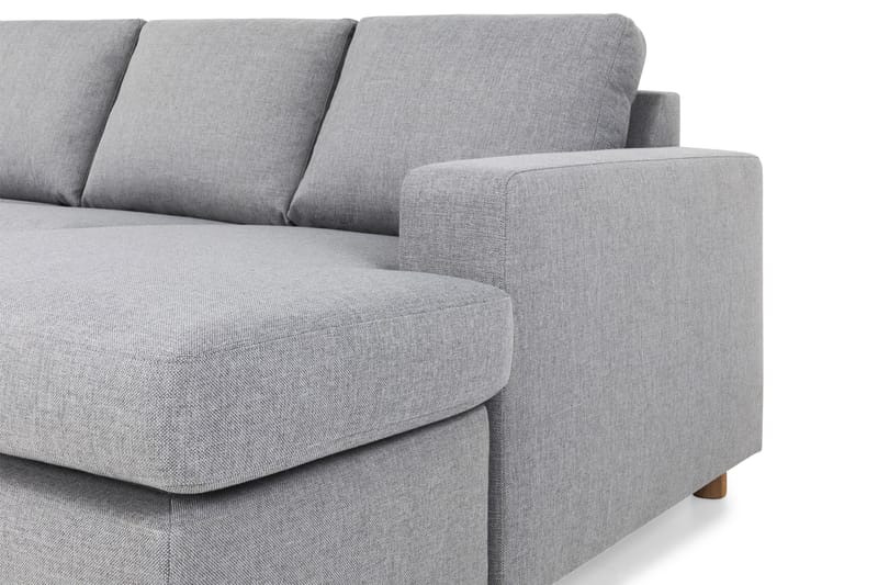 Crazy 5-seters Venstrevendt U-formet Sofa med Divan og Sjeselong i Stoff - Grå - Møbler - Sofaer - U-sofa