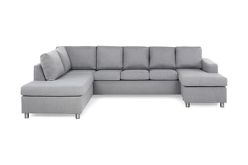 Crazy 5-seters Venstrevendt U-formet Sofa med Divan og Sjeselong i Stoff