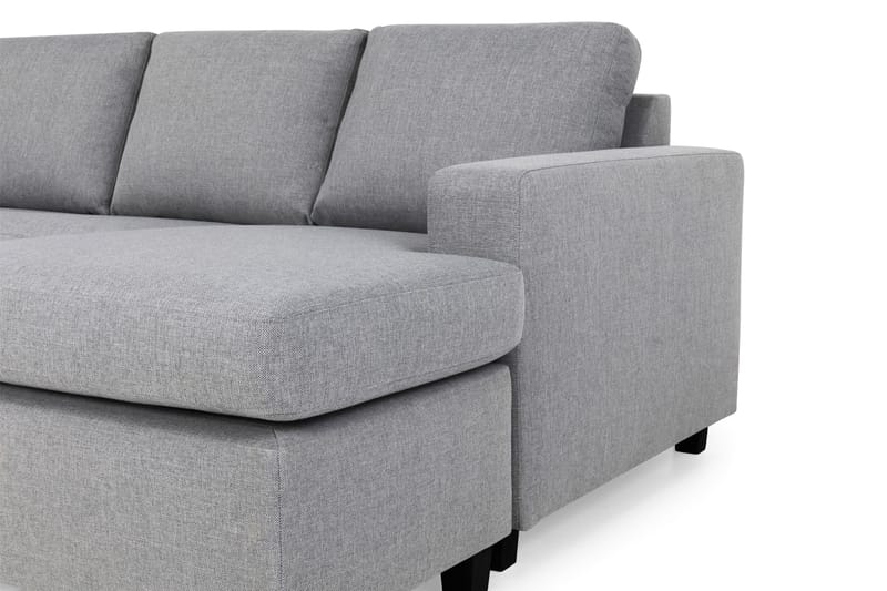 Crazy 5-seters Venstrevendt U-formet Sofa med Divan og Sjeselong i Stoff - Grå - Møbler - Sofaer - Skinnsofaer