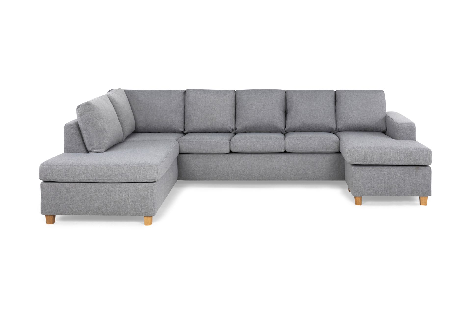 Crazy 5-seters Venstrevendt U-formet Sofa med Divan og Sjeselong i Stoff - Grå - Møbler - Sofaer - U-sofa