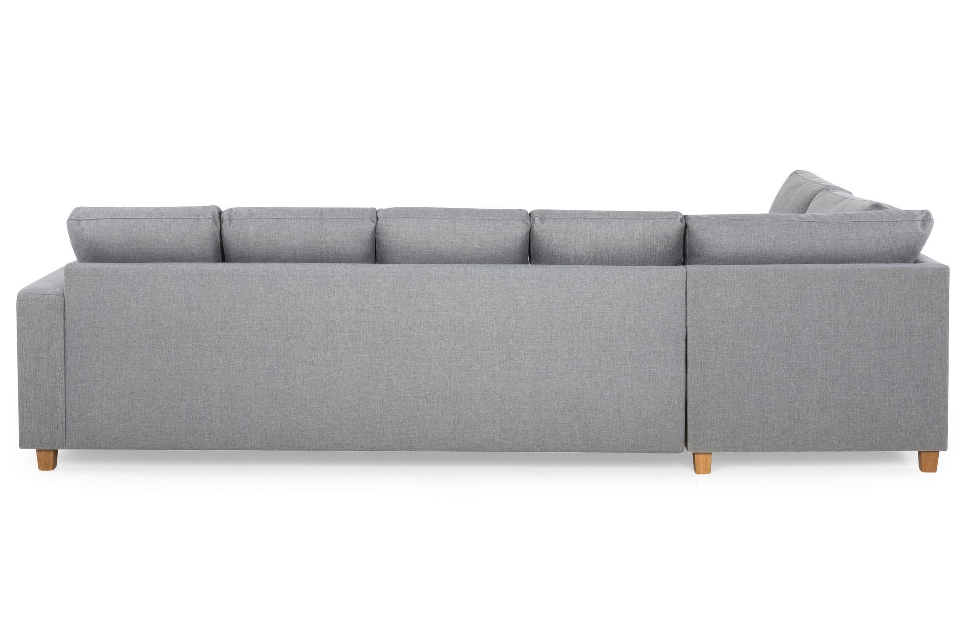 Crazy 5-seters Venstrevendt U-formet Sofa med Divan og Sjeselong i Stoff - Grå - Møbler - Sofaer - U-sofa