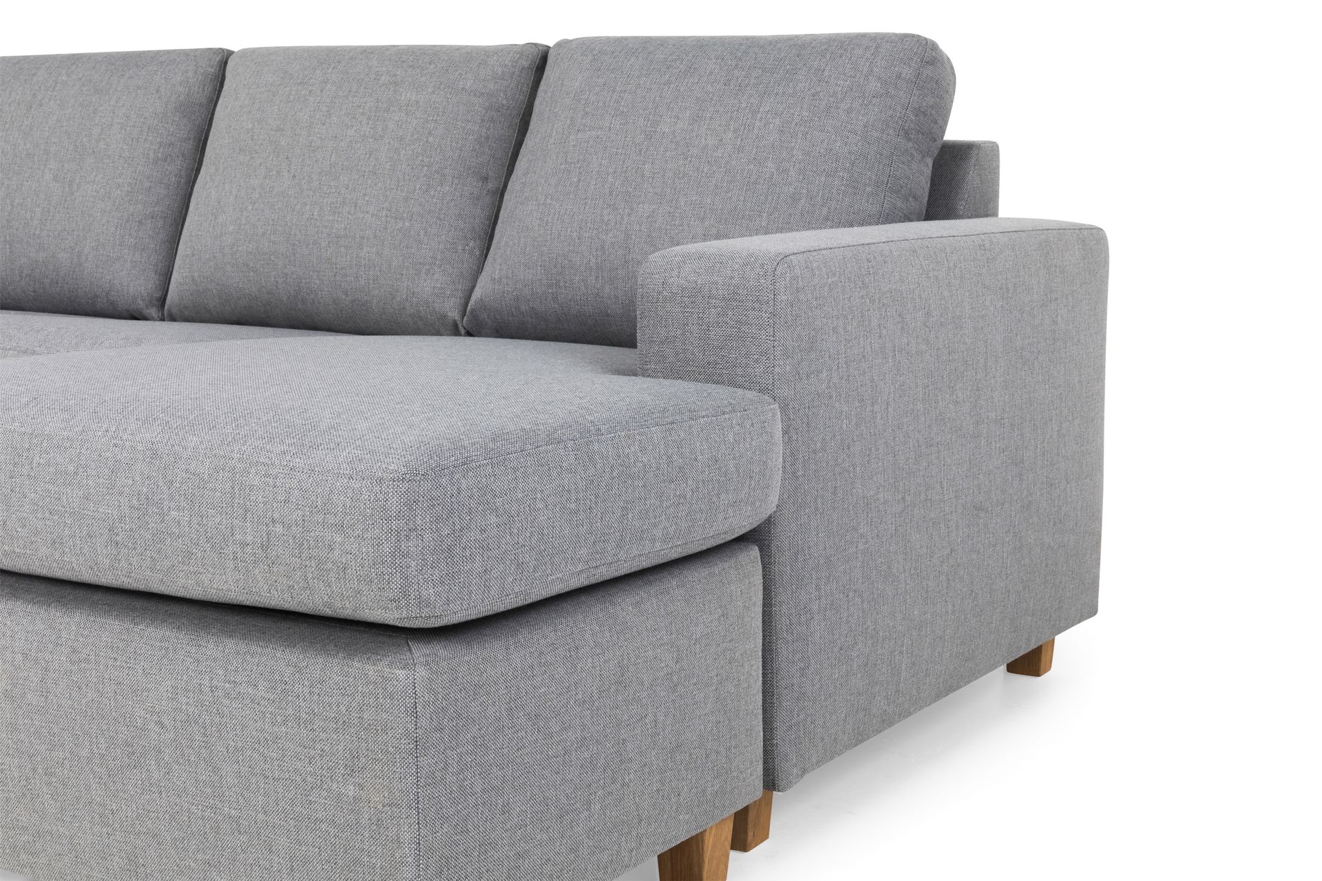 Crazy 5-seters Venstrevendt U-formet Sofa med Divan og Sjeselong i Stoff - Grå - Møbler - Sofaer - U-sofa