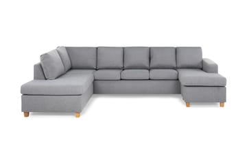 Crazy 5-seters Venstrevendt U-formet Sofa med Divan og Sjeselong i Stoff