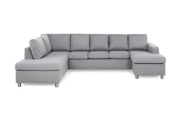 Crazy 5-seters Venstrevendt U-formet Sofa med Divan og Sjeselong i Stoff