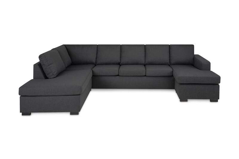 Crazy 5-seters Venstrevendt U-formet Sofa med Divan og Sjeselong i Stoff - Mørk grå - Møbler - Sofaer - U-sofa