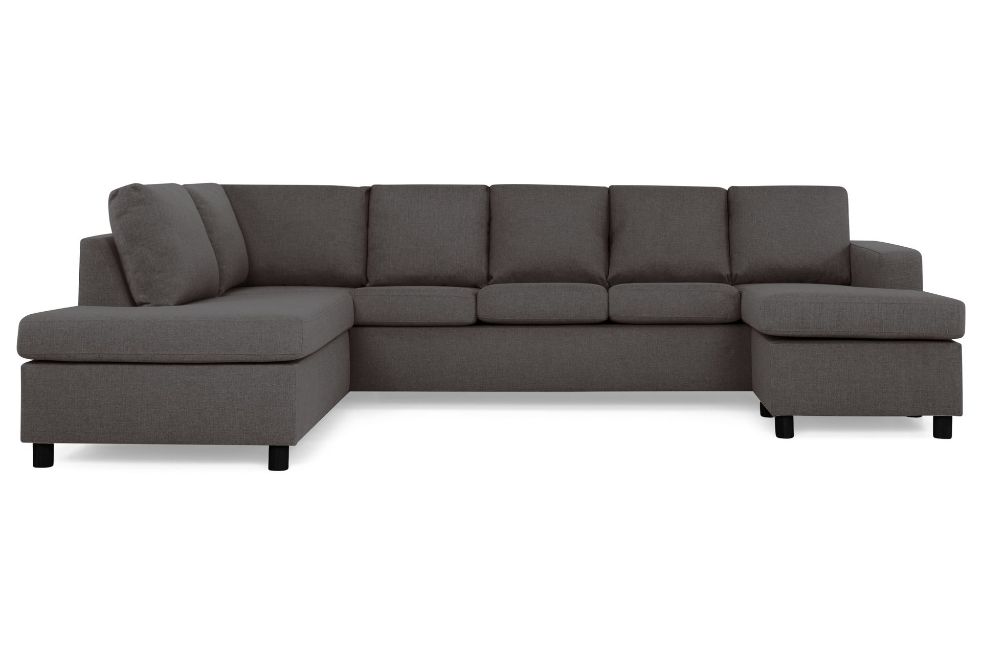 Crazy 5-seters Venstrevendt U-formet Sofa med Divan og Sjeselong i Stoff - Mørk grå - Møbler - Sofaer - U-sofa