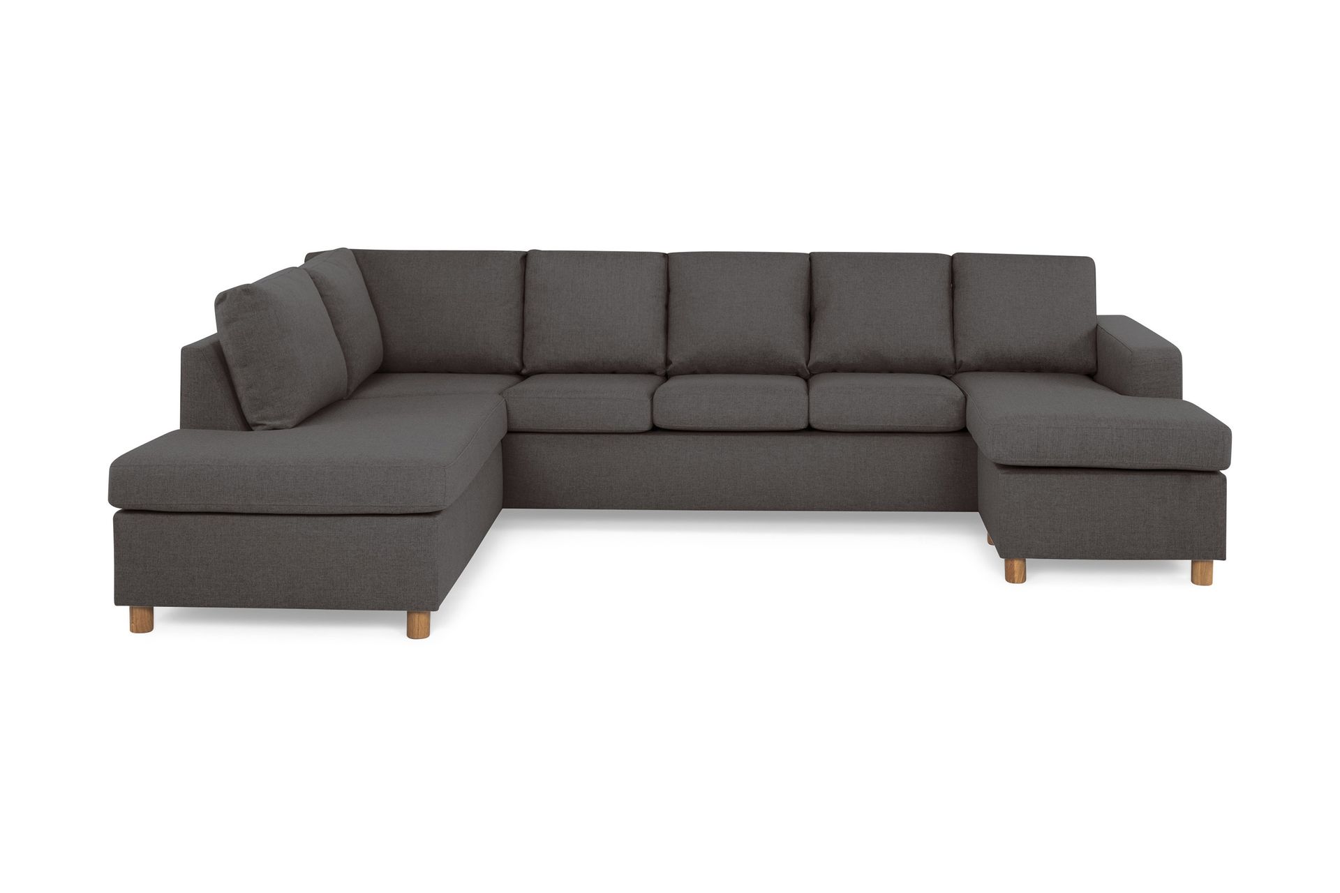 Crazy 5-seters Venstrevendt U-formet Sofa med Divan og Sjeselong i Stoff - Mørk grå - Møbler - Sofaer - U-sofa