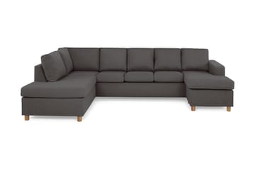 Crazy 5-seters Venstrevendt U-formet Sofa med Divan og Sjeselong i Stoff