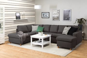 Crazy 5-seters Venstrevendt U-formet Sofa med Divan og Sjeselong i Stoff - Mørk grå - Møbler - Sofaer - U-sofa