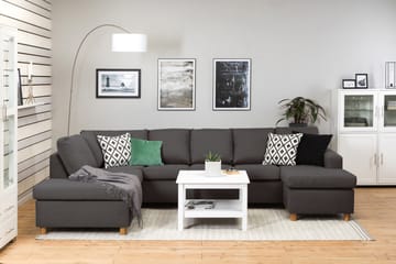 Crazy 5-seters Venstrevendt U-formet Sofa med Divan og Sjeselong i Stoff - Mørk grå - Møbler - Sofaer - U-sofa