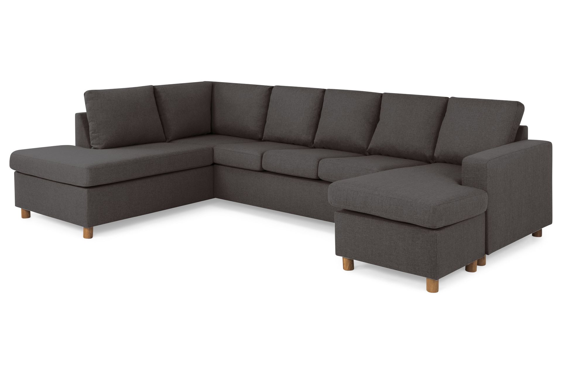 Crazy 5-seters Venstrevendt U-formet Sofa med Divan og Sjeselong i Stoff - Mørk grå - Møbler - Sofaer - U-sofa