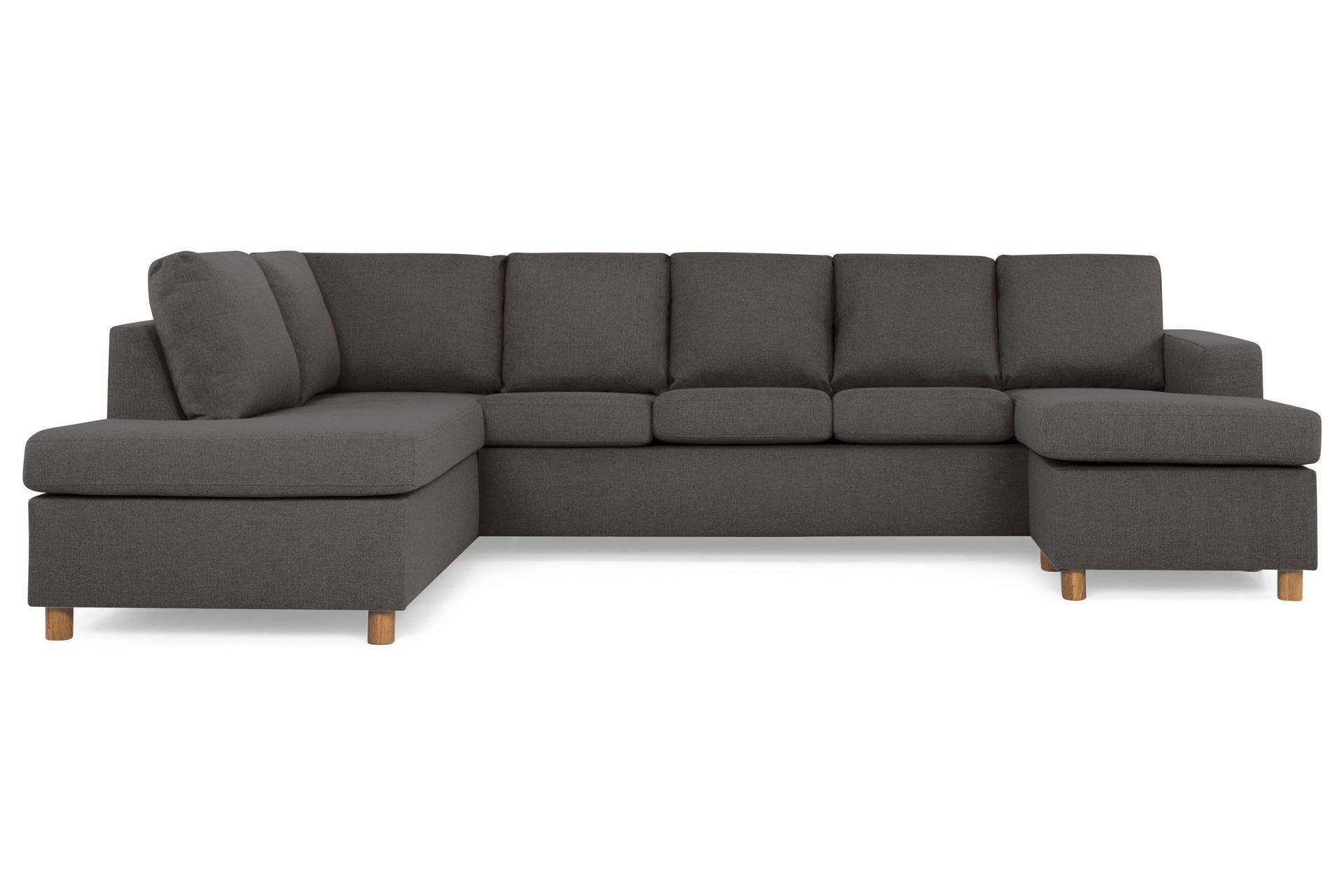 Crazy 5-seters Venstrevendt U-formet Sofa med Divan og Sjeselong i Stoff - Mørk grå - Møbler - Sofaer - U-sofa