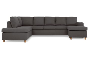Crazy 5-seters Venstrevendt U-formet Sofa med Divan og Sjeselong i Stoff - Mørk grå - Møbler - Sofaer - U-sofa