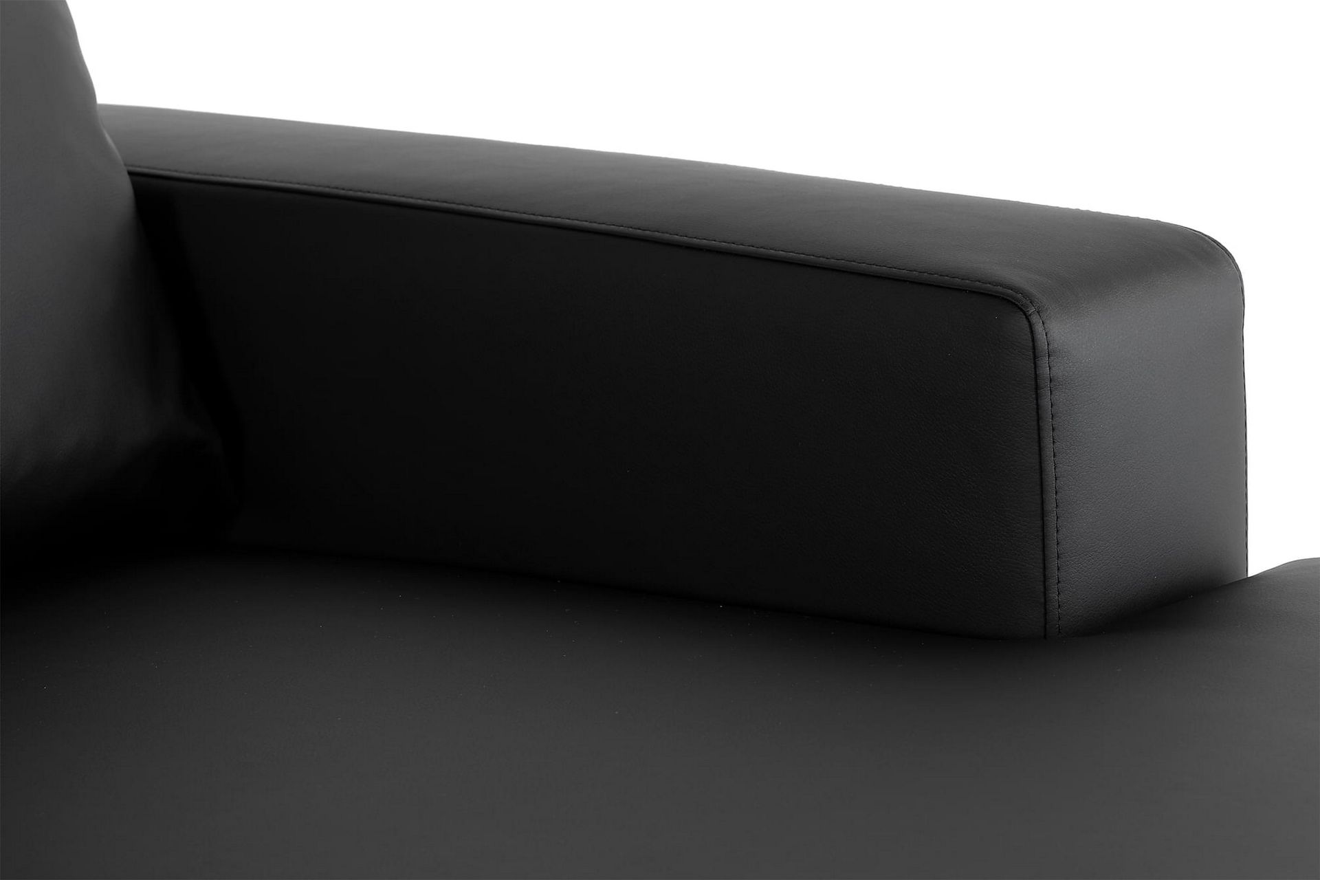Crazy 5-seters Venstrevendt U-formet X-Large Sofa med Divan og Sjeselong i Kunstlær - Svart - Møbler - Sofaer - Skinnsofaer