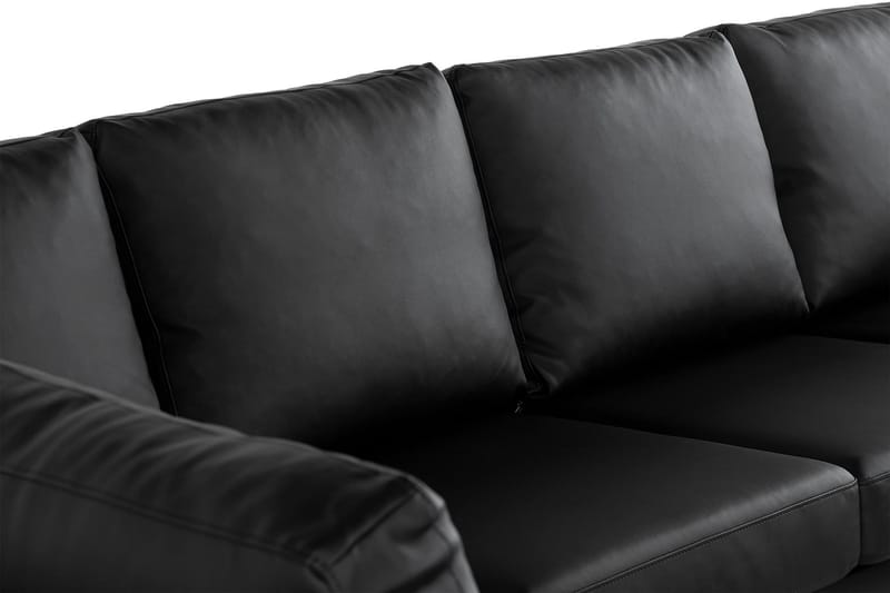 Crazy 5-seters Venstrevendt U-formet X-Large Sofa med Divan og Sjeselong i Kunstlær - Svart - Møbler - Sofaer - U-sofa
