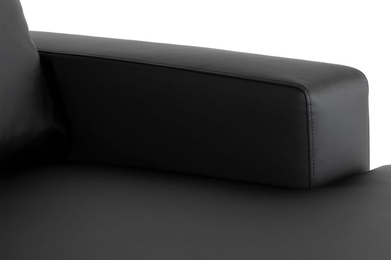 Crazy 5-seters Venstrevendt U-formet X-Large Sofa med Divan og Sjeselong i Kunstlær - Svart - Møbler - Sofaer - U-sofa