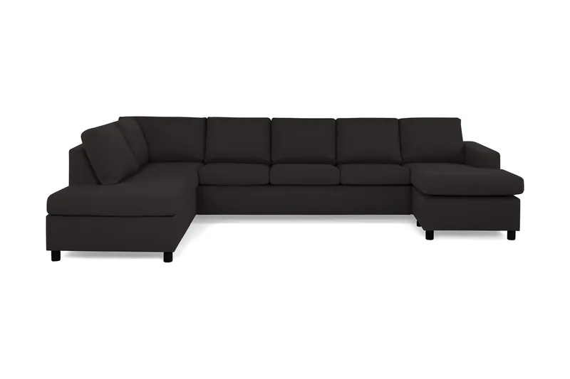 Crazy 5-seters Venstrevendt U-formet X-Large Sofa med Divan og Sjeselong i Stoff - Antrasitt - Møbler - Sofaer - U-sofa