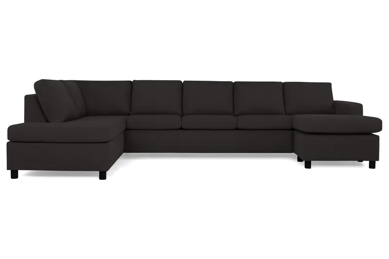 Crazy 5-seters Venstrevendt U-formet X-Large Sofa med Divan og Sjeselong i Stoff - Antrasitt - Møbler - Sofaer - U-sofa
