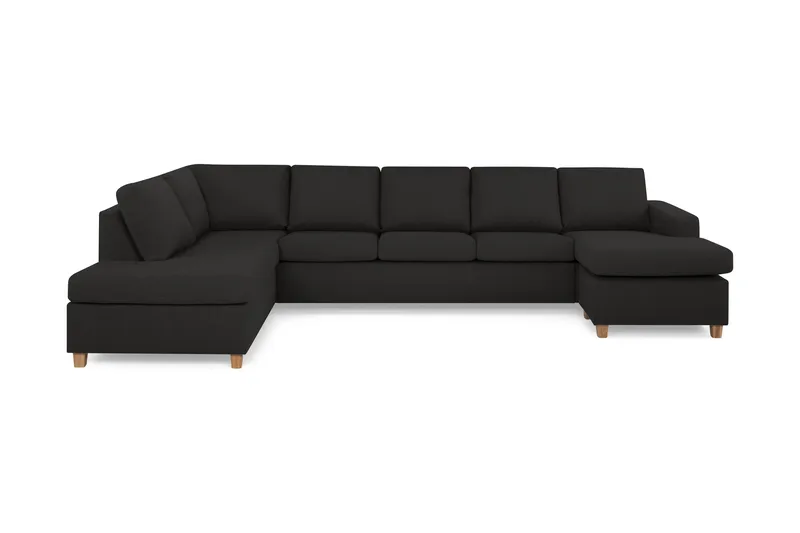 Crazy 5-seters Venstrevendt U-formet X-Large Sofa med Divan og Sjeselong i Stoff - Antrasitt - Møbler - Sofaer - U-sofa