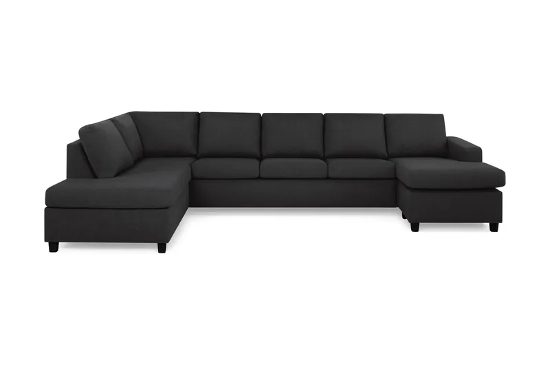 Crazy 5-seters Venstrevendt U-formet X-Large Sofa med Divan og Sjeselong i Stoff - Antrasitt - Møbler - Sofaer - U-sofa