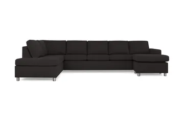 Crazy 5-seters Venstrevendt U-formet X-Large Sofa med Divan og Sjeselong i Stoff