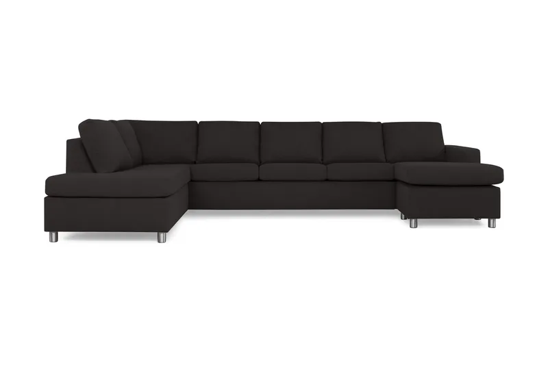 Crazy 5-seters Venstrevendt U-formet X-Large Sofa med Divan og Sjeselong i Stoff - Antrasitt - Møbler - Sofaer - U-sofa