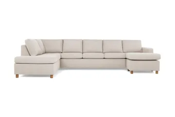 Crazy 5-seters Venstrevendt U-formet X-Large Sofa med Divan og Sjeselong i Stoff