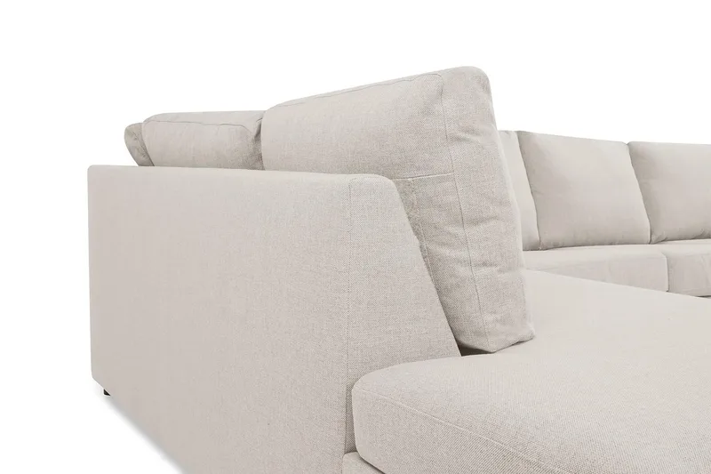 Crazy 5-seters Venstrevendt U-formet X-Large Sofa med Divan og Sjeselong i Stoff - Beige - Møbler - Sofaer - U-sofa