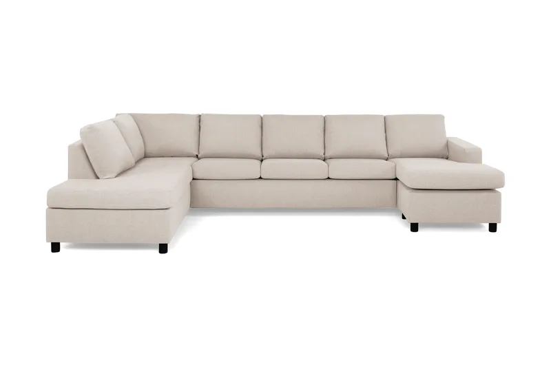 Crazy 5-seters Venstrevendt U-formet X-Large Sofa med Divan og Sjeselong i Stoff - Beige - Møbler - Sofaer - U-sofa