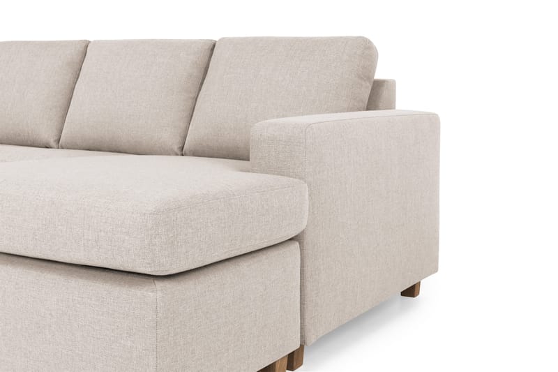 Crazy 5-seters Venstrevendt U-formet X-Large Sofa med Divan og Sjeselong i Stoff - Beige - Møbler - Sofaer - U-sofa