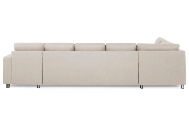 Crazy 5-seters Venstrevendt U-formet X-Large Sofa med Divan og Sjeselong i Stoff - Beige - Møbler - Sofaer - U-sofa