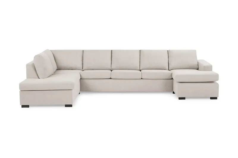 Crazy 5-seters Venstrevendt U-formet X-Large Sofa med Divan og Sjeselong i Stoff - Beige - Møbler - Sofaer - U-sofa