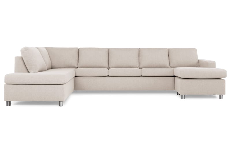 Crazy 5-seters Venstrevendt U-formet X-Large Sofa med Divan og Sjeselong i Stoff - Beige - Møbler - Sofaer - U-sofa