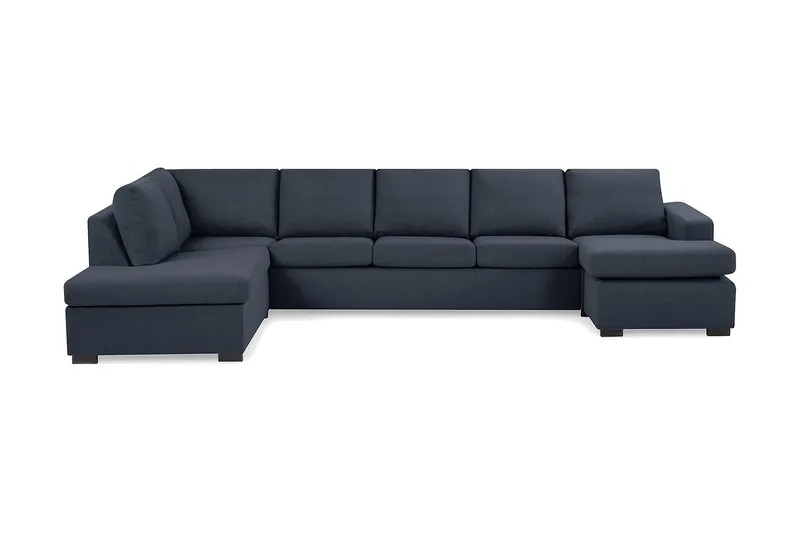 Crazy 5-seters Venstrevendt U-formet X-Large Sofa med Divan og Sjeselong i Stoff - Blå - Møbler - Sofaer - U-sofa