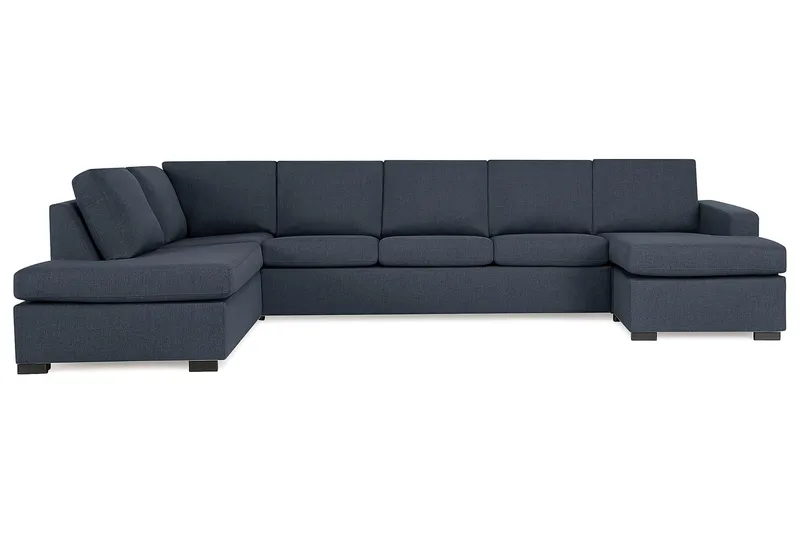 Crazy 5-seters Venstrevendt U-formet X-Large Sofa med Divan og Sjeselong i Stoff - Blå - Møbler - Sofaer - U-sofa