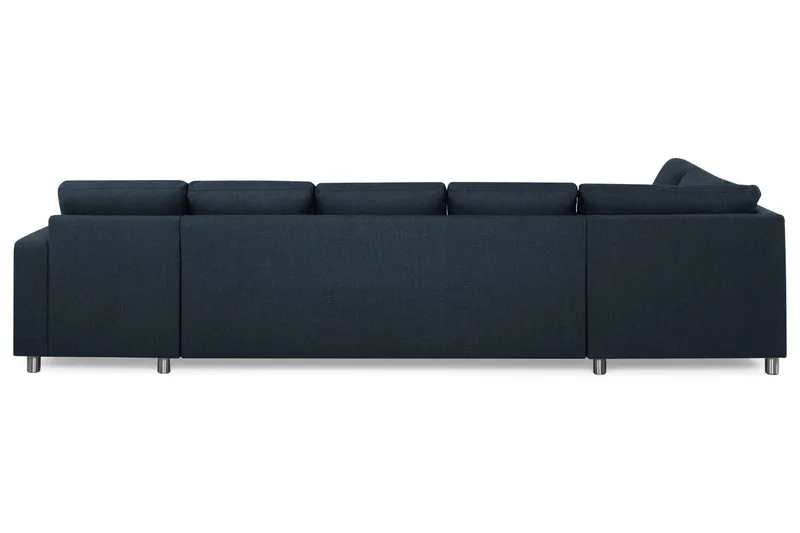 Crazy 5-seters Venstrevendt U-formet X-Large Sofa med Divan og Sjeselong i Stoff - Blå - Møbler - Sofaer - U-sofa