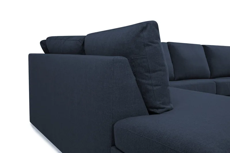 Crazy 5-seters Venstrevendt U-formet X-Large Sofa med Divan og Sjeselong i Stoff - Blå - Møbler - Sofaer - U-sofa