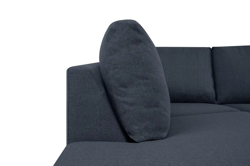 Crazy 5-seters Venstrevendt U-formet X-Large Sofa med Divan og Sjeselong i Stoff - Blå - Møbler - Sofaer - U-sofa